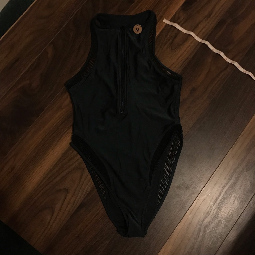 Woman's Zip Front One Piece Swimsuit - Picture 3 of 3